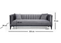 Canapea Fixa cu 3 Locuri Trendy, Gri Inchis, 225 x 89 x 79 cm