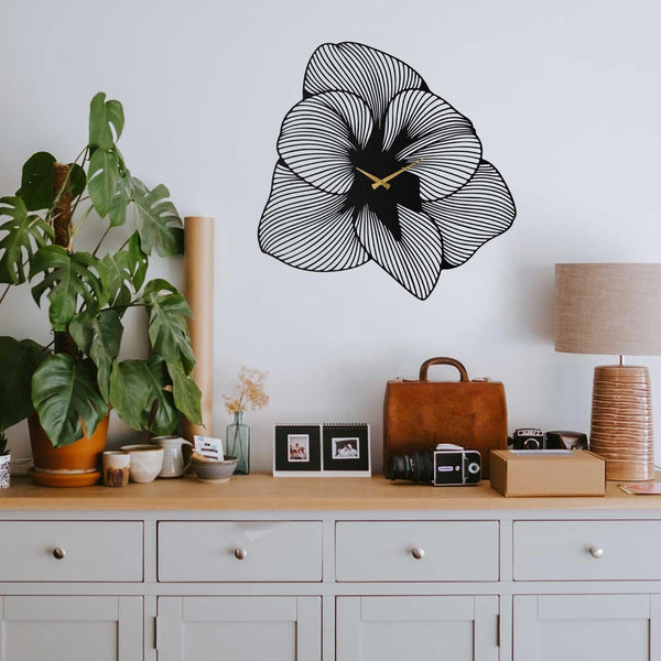 Ceas de perete Azalea Metal Wall Clock - Black, Negru, 70x70 cm