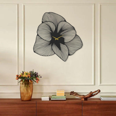 Ceas de perete Azalea Metal Wall Clock - Black, Negru, 70 x 70  cm