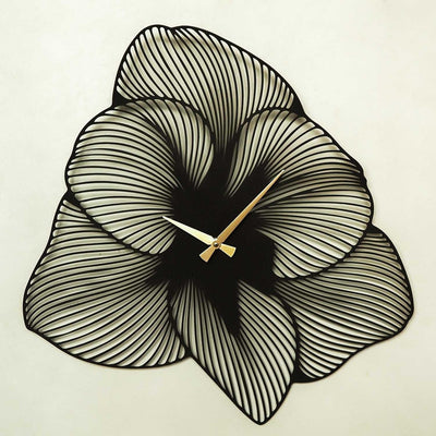 Ceas de perete Azalea Metal Wall Clock - Black, Negru, 70 x 70  cm