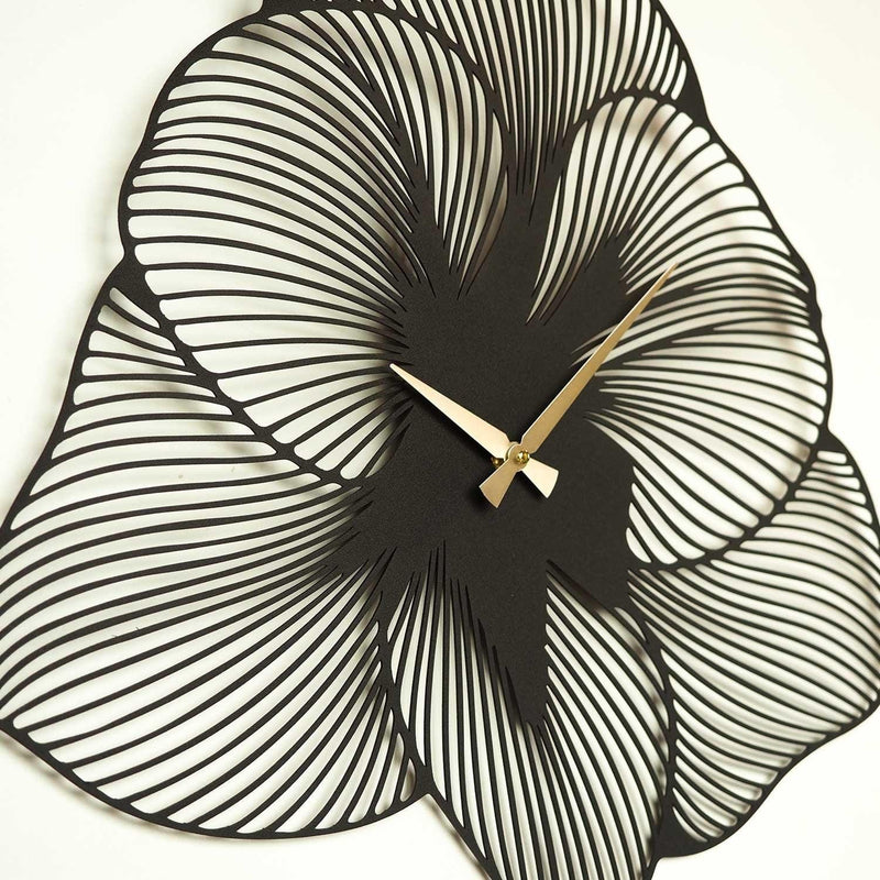 Ceas de perete Azalea Metal Wall Clock - Black, Negru, 70 x 70  cm