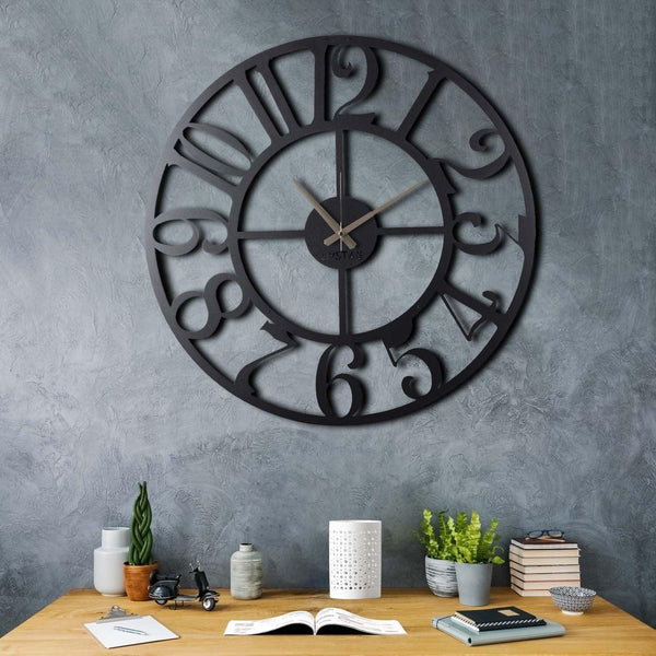 Ceas de perete Circle XL, Negru, 70x70 cm