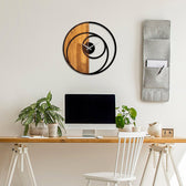 Ceas de perete decorativ din lemn Circle, Nuc, 3x56x56 cm