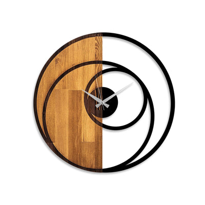 Ceas de perete decorativ din lemn Circle, Nuc, 3x56x56 cm