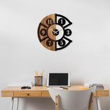 Ceas de perete decorativ din lemn Pizza Slice, Nuc, 3x56x56 cm