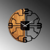 Ceas de perete decorativ din lemn Wooden Clock - 61, Nuc, 56x3x56 cm