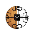 Ceas de perete decorativ din lemn Wooden Clock - 61, Nuc, 56x3x56 cm