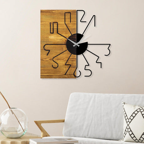 Ceas de perete din lemn Sunny, Nuc, 58x58 cm
