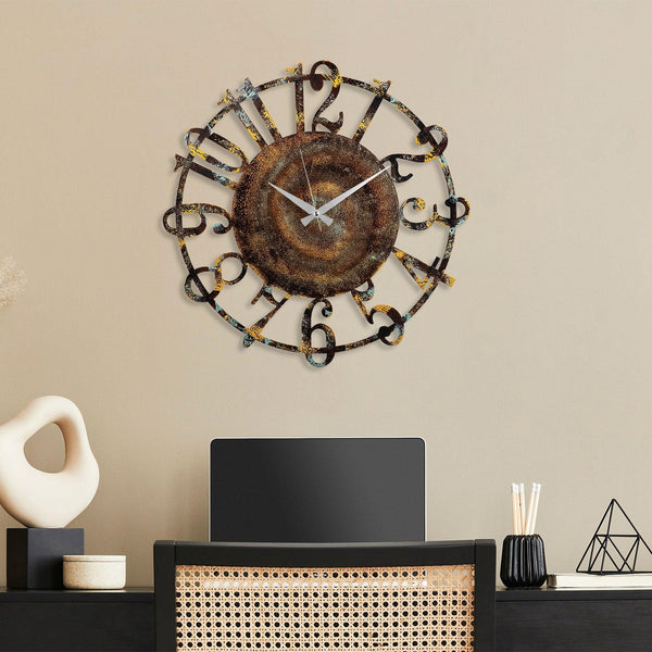 Ceas de perete Metal Wall Clock 15, Multicolor, 48x48 cm