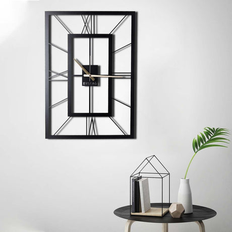 Ceas de perete November XL, Negru, 49x70 cm