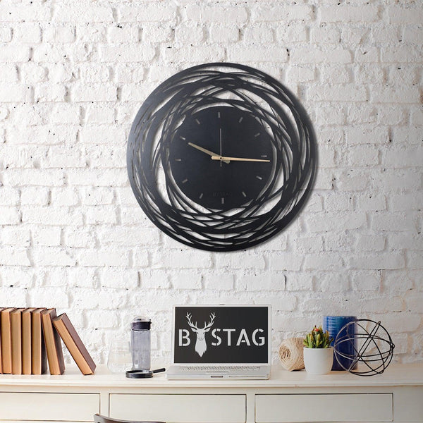 Ceas de perete Timeless Zone, Negru, 70x70 cm