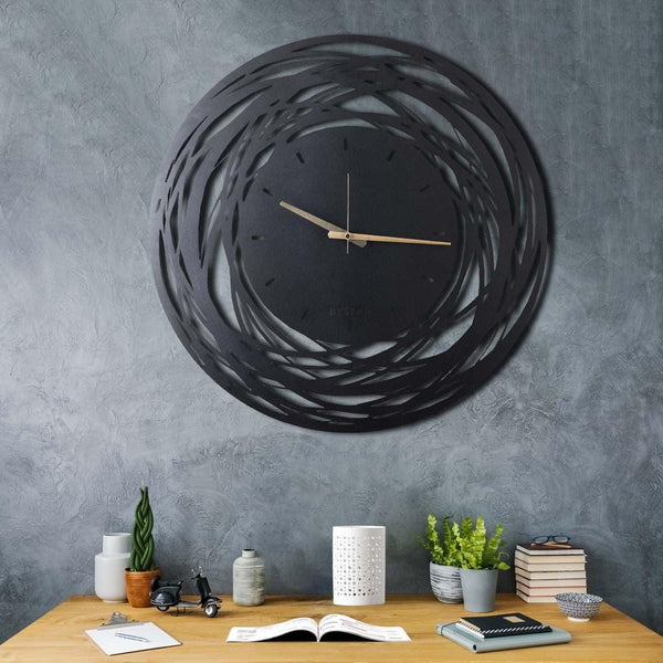 Ceas de perete Timeless Zone, Negru, 70x70 cm