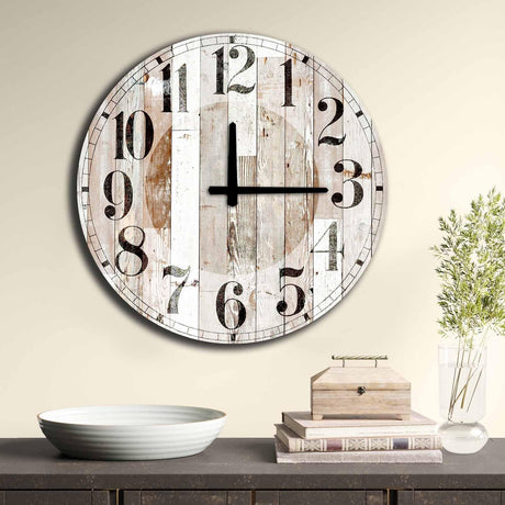 Ceas decorativ din MDF Home Art, Multicolor, 50x50 cm