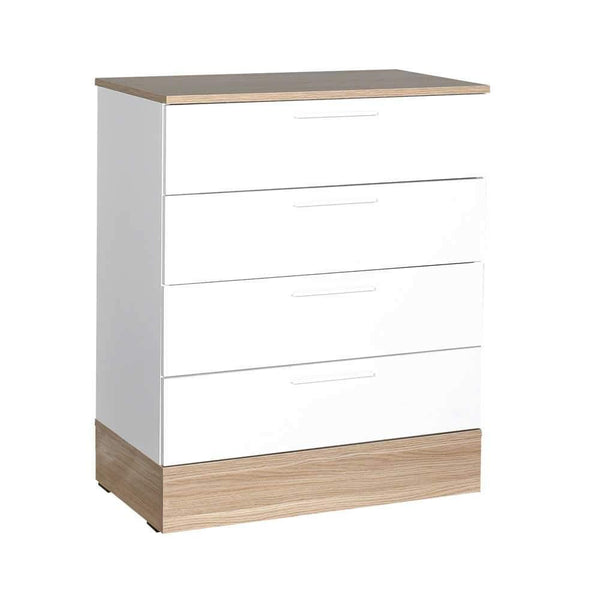 Comoda Adore Base, 4 sertare, Crem / Alb, 72x88x40 cm