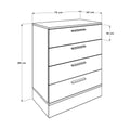 Comoda Adore Base, 4 sertare, Crem / Alb, 72 x 88 x 40 cm