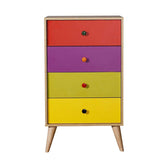 Comoda Adore Rainbow, 4 sertare, Multicolor/Sonoma, 60 x 104 x 45 cm
