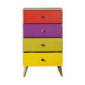 Comoda Adore Rainbow, 4 sertare, Multicolor/Sonoma, 60 x 104 x 45 cm