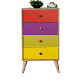 Comoda Adore Rainbow, 4 sertare, Multicolor/Sonoma, 60 x 104 x 45 cm