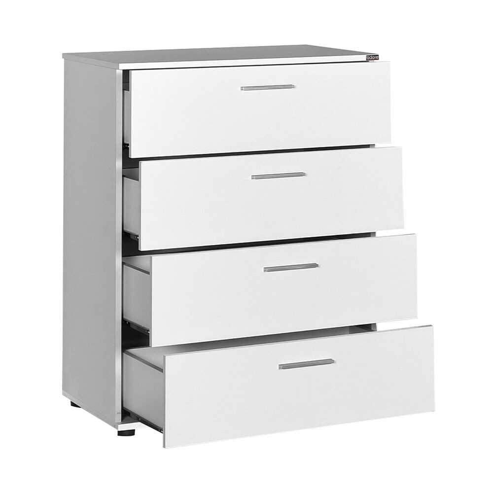 chiro923 出品 Comoda Adore Trendline, 4 sertare, Alb - Nuc, 73x96x44 cm – Adore Home