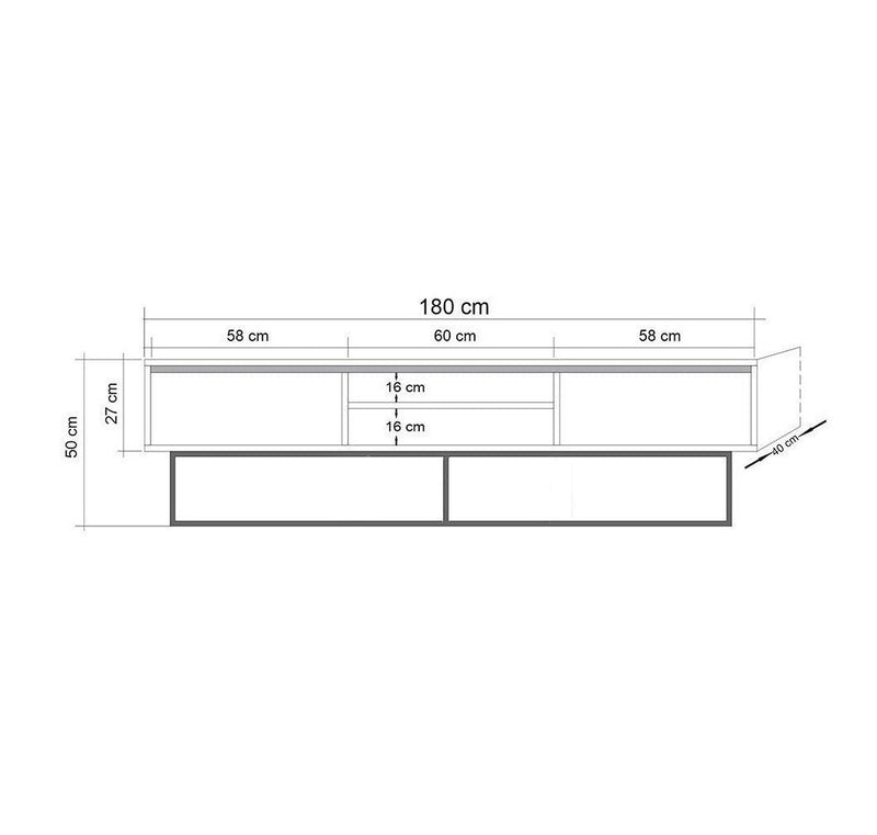 Comoda TV Acafe, Nuc, 180x50x40 cm