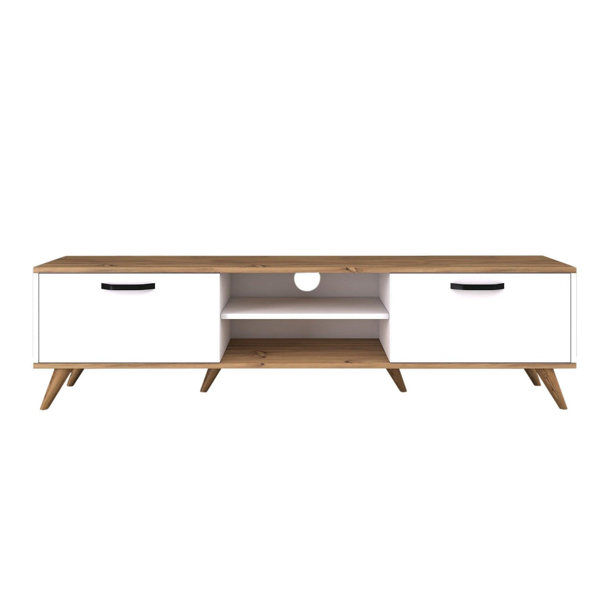 Comoda TV Defne, Alb, 180x49x35 cm