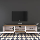 Comoda TV Defne, Alb, 180x49x35 cm