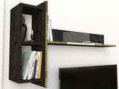 COMODA TV Harlequin cu 3 Compartimente, Negru, 180 x 45 x 33 cm