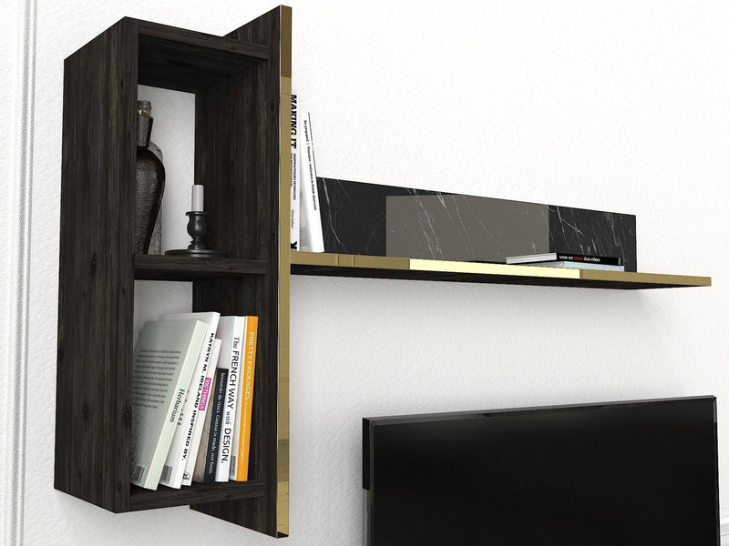 COMODA TV Harlequin cu 3 Compartimente, Negru, 180 x 45 x 33 cm