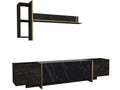COMODA TV Harlequin cu 3 Compartimente, Negru, 180 x 45 x 33 cm