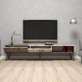 COMODA TV Lux Elixir cu 3 Compartimente, Alb - Nuc, 180 x 40 x 35 cm