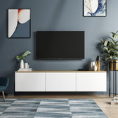 COMODA TV Neon cu 3 Compartimente, Alb, 160 x 35 x 32 cm