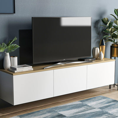 COMODA TV Neon cu 3 Compartimente, Alb, 160 x 35 x 32 cm