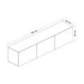 COMODA TV Neon cu 3 Compartimente, Alb, 160 x 35 x 32 cm