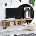 Comoda TV Pan cu rafturi, Stejar, 150 x 26 x 24 cm
