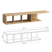 Comoda TV Pan cu rafturi, Stejar, 150 x 26 x 24 cm
