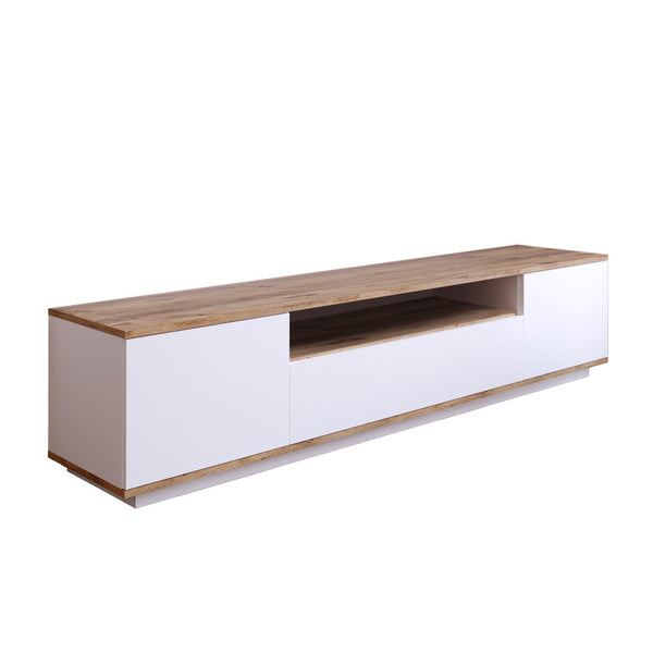 Comoda TV Zimfly, Alb - Gri, 180x45x45 cm