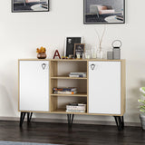 Consola Ege cu 2 Usi si Rafturi, Stejar, 140 x 96 x 40 cm