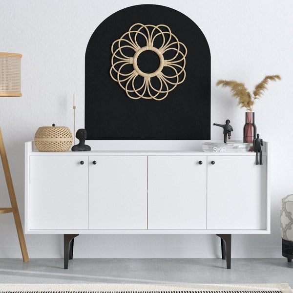 Consola Eris cu 4 Usi, Alb, 150x80x40 cm