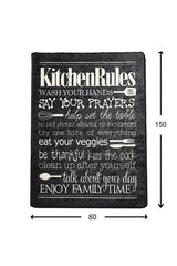 Covor de Bucatarie Kitchen Rules, Lavabil, Antiderepant, Negru, 80x150 cm