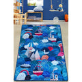 Covor de Copii Mare Albastra, Albastru, 80x150 cm