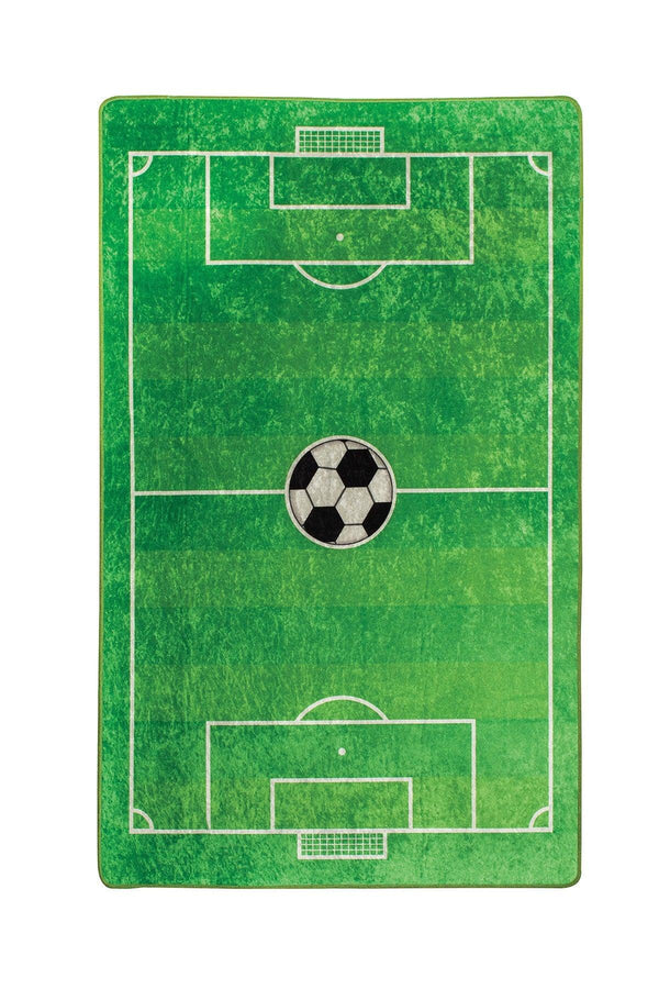 Covor de Copii Teren Football, Verde, 100x160 cm