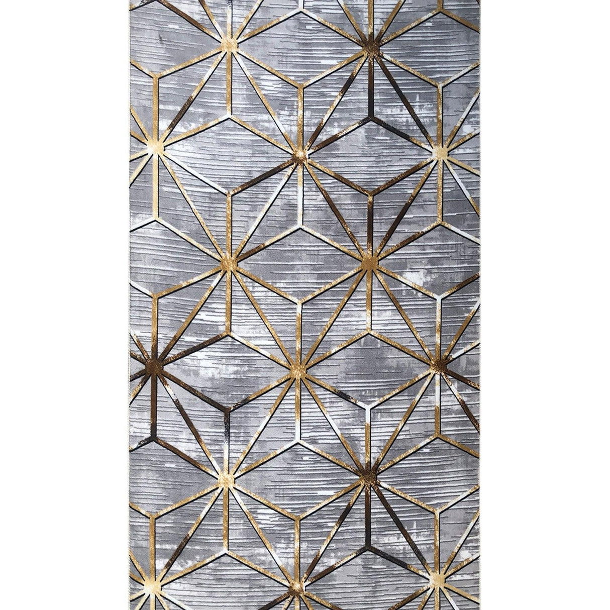 Covor de Hol Diamond, Lavabil, Antibacterian, Antiderapant, Gri, 300x80 cm