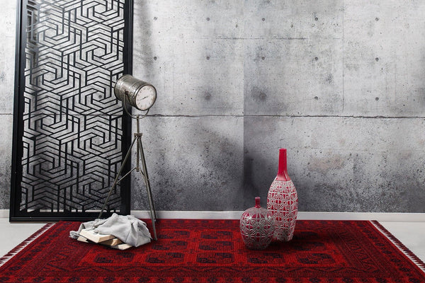 Covor de living / dormitor Maze Home Buhari, Lavabil, Retro Oriental, Rosu, 120x180 cm