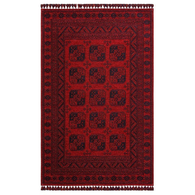 Covor de living / dormitor Maze Home Buhari, Lavabil, Retro Oriental, Rosu, 120x180 cm