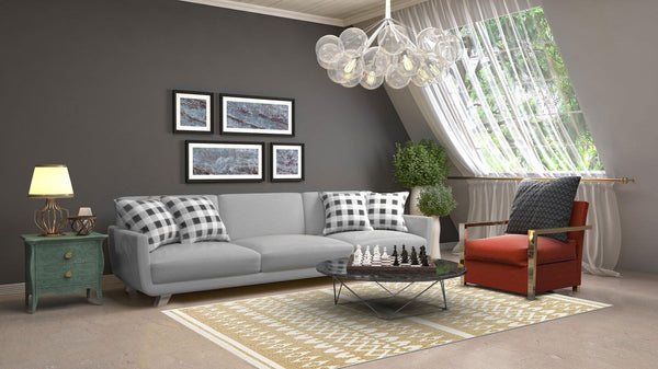 Covor de living / dormitor Maze Home Mondo Reversibil, Cream Beige 03 (diverse dimensiuni), 120x180 cm