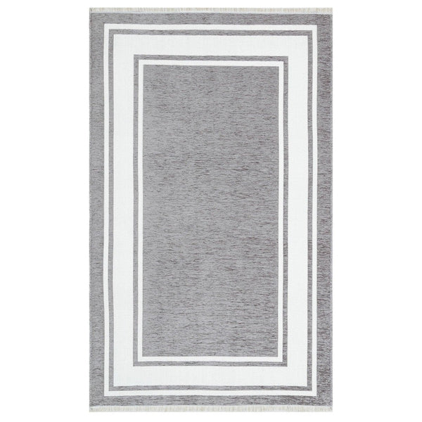 Covor de living / dormitor Maze Home Noa Reversibil, Lavabil, Gri - Alb (diverse dimensiuni), 115x180 cm