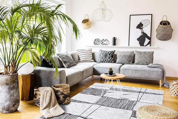 Covor Maze Home Palma, Gri - Negru (diverse dimensiuni), 80x150 cm