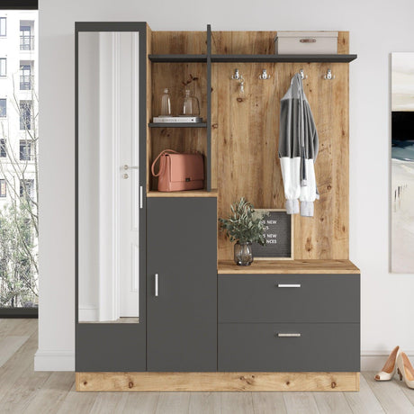 Cuier cu pantofar Cripsi, Alb - Crem, 140x182x37 cm