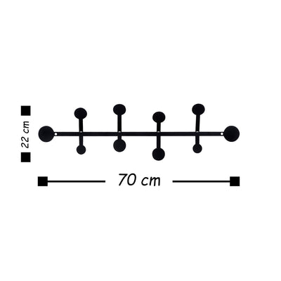 Cuier de hol metalic Rod, Negru, 22x1x70 cm