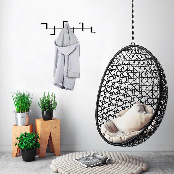 Cuier de hol metalic Strip, Negru, 16x60 cm